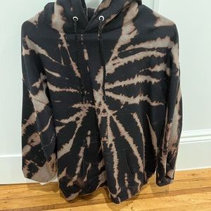 Oversized black tie-dye hoodie - size L
